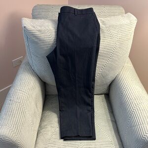 Ann Taylor Navy High Rise Dress Pants. Button/Hook Closure. 3% Elastane.Size 12P